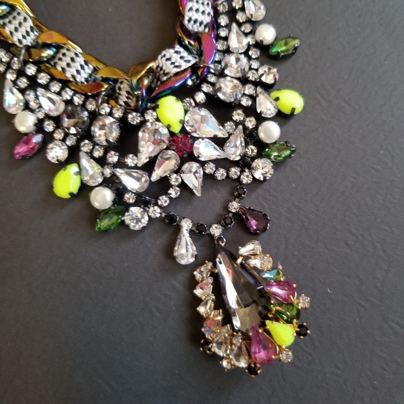 Erickson Beamon Rocks Aurora MetalNecklace Chunky - Picture 3 of 9